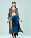 Indigo Elegance Satin Indo Western